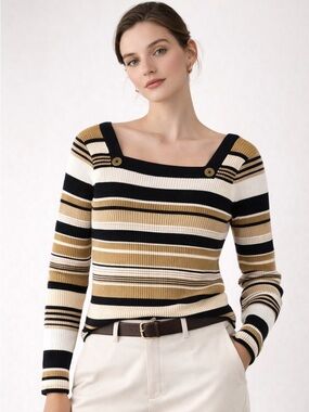 Tommy Hilfiger Sailor Sweater XL Striped Nautical Preppy Luxe